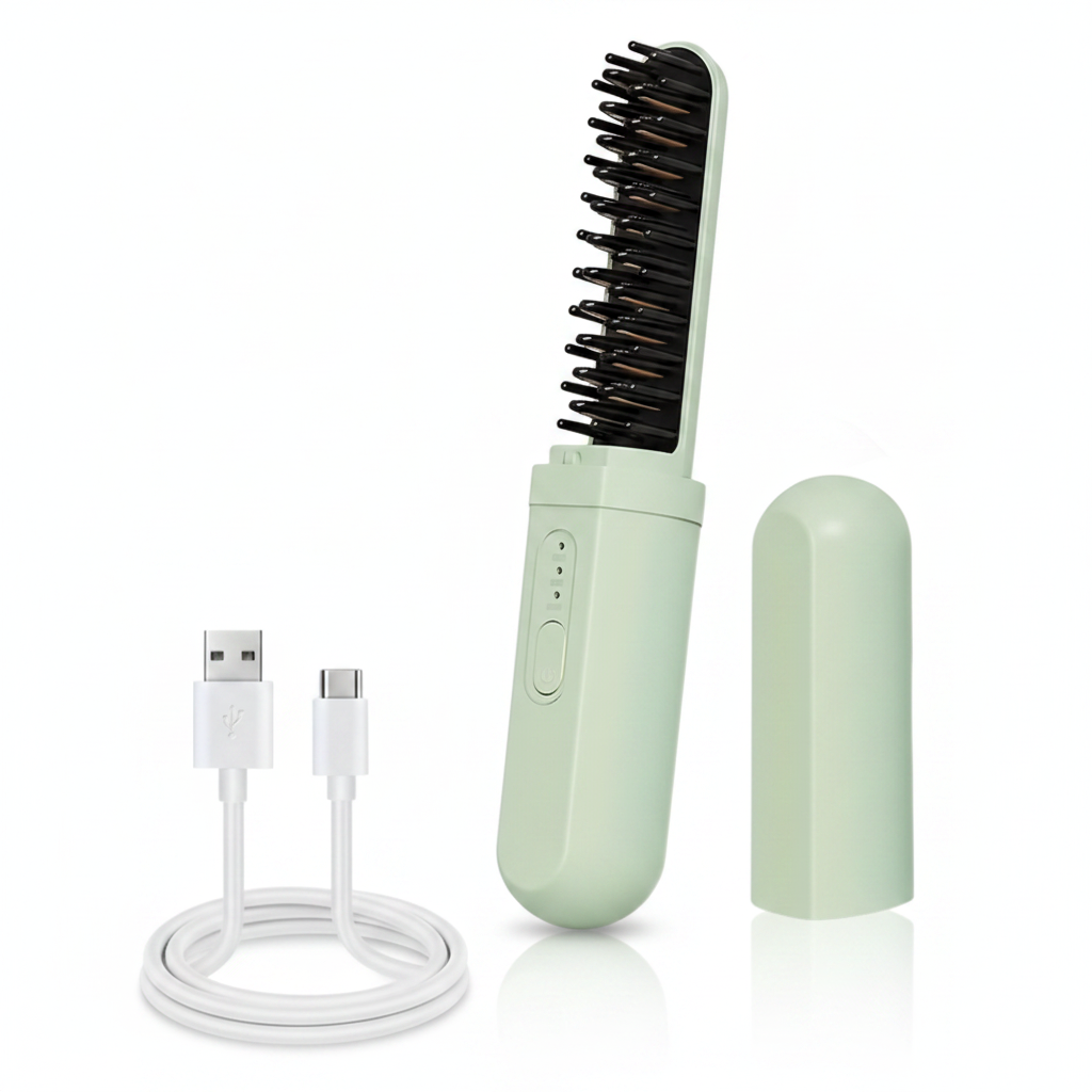 BLUSHVELA  Portable Mini Hair Straightener | USB Rechargeable Cordless Straightener & Curler