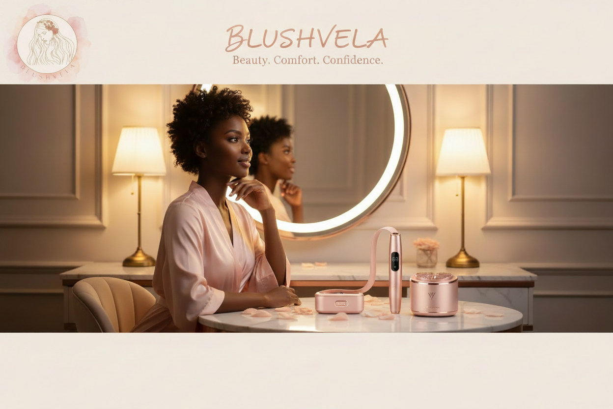Blushvela Brand Hero with Logo