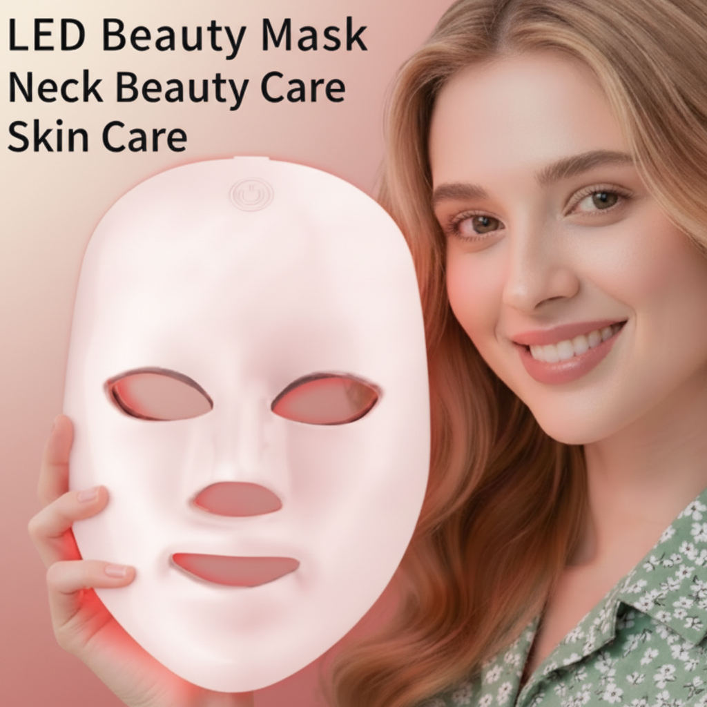 BLUSHVELA LED Mask - Lifestyle slide with blush background