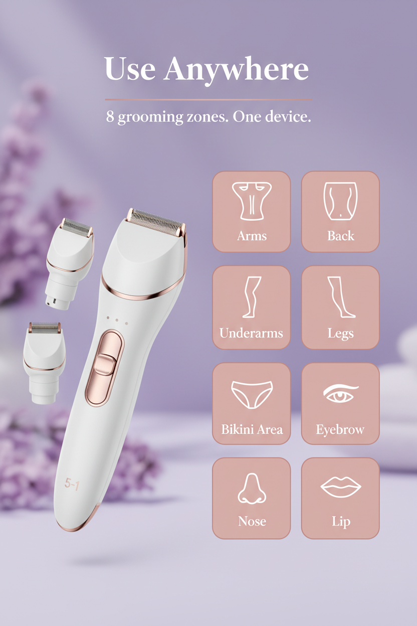 Use Anywhere - 8 Grooming Zones
